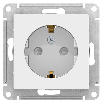 Розетка SE AtlasDesign с/з со шторками, 16А, белая, механизм - Электрика, НВА - Выключатели и розетки - Розетки - Магазин электротехнических товаров Проф Ток